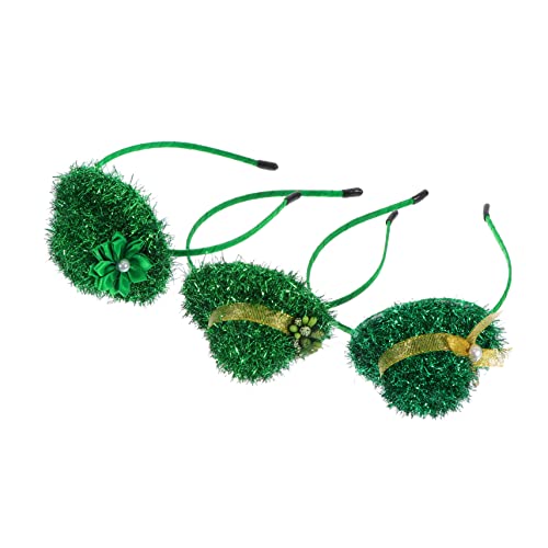 Baluue 3 Stück Haustier Green Top Hat Head Hoop Outfits Kopfschmuck für Kobold Kleeblatt Grün St. Patricks Day Party-Stirnband Party-Haar-Accessoire Zellstoff von Baluue