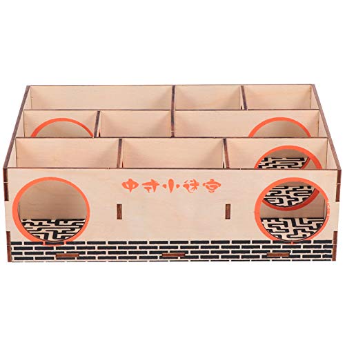 Baluue Hamster-Spielzeug Hölzerner Labyrinth-Tunnel Hamster-Labyrinth-kit Rennmaus-Labyrinth Syrischen Hamster Hideout Hamsterzubehör Hamsterfutter Zwerghamster Kleine Tiere von Baluue