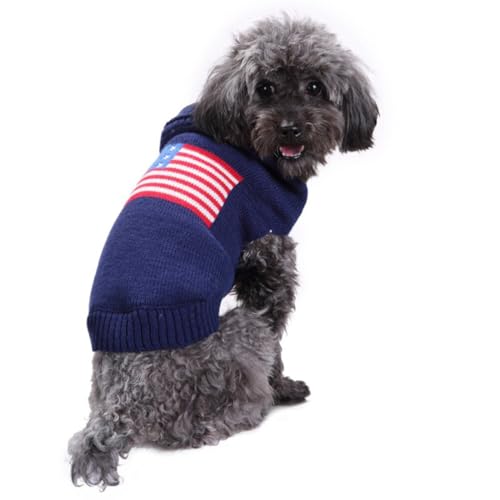 Baluue Hundepullover Haustierkostüm Flagge Winter Warmer Pullover Weihnachtskleidung Für Hündchen (Größe M) von Baluue