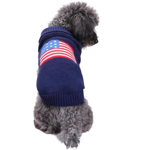Baluue Hundepullover Haustierkostüm Flagge Winter Warmer Pullover Weihnachtskleidung Für Hündchen (Größe XXS) von Baluue