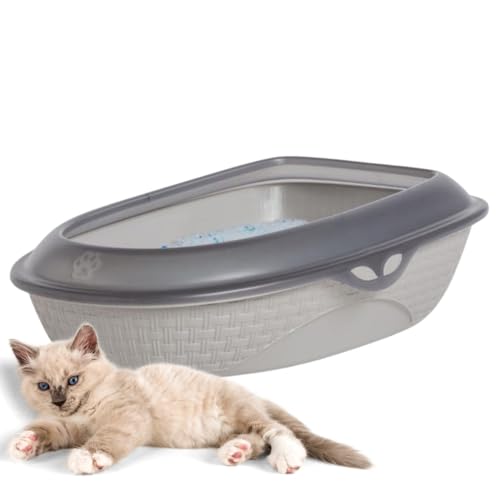 Bama Spa Katzentoilette XXL 60 cm Rattan Optik Katzenklo Katzen Schalen Toilette WC Rand von Bama Spa