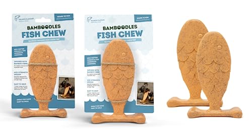 Bamboodles Kauspielzeug für Hunde - Klein | Lachsgeschmack | Langanhaltender natürlicher Kaustab für kleine Hunde und Welpen | Langlebiges Dental Hundespielzeug von Bamboodles