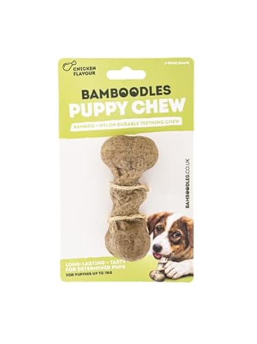 Bamboodles Puppy Dog Chew - Huhngeschmack | I-Knochenform | Sanfter Kaustab für Welpen | Langanhaltendes natürliches Kauspielzeug zur Beruhigung des Zahnens Bamboodles Puppy Dog Chew - Huhngeschmack | I-Knochenform | Sanfter Kaustab für Welpen | Langanhaltendes natürliches Kauspielzeug zur Beruhigung des Zahnens von Bamboodles