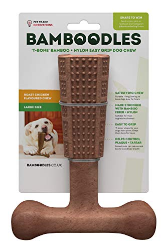 Bamboodles T-Bone Kauspielzeug für Hunde, auch für die aggressivsten Kauer, großes Huhn von Bamboodles