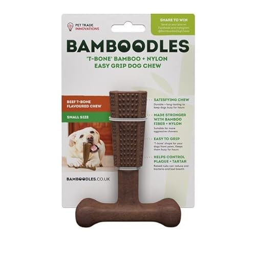 Bamboodles T-Bone-Kauknochen, klein, für die aggressivsten Kauer von Bamboodles
