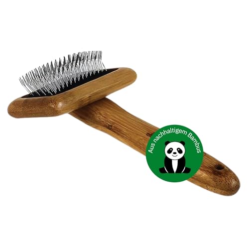alcott Bamboo Groom Slicker Brush Größe S I Tierhaarbürste für jedes Fell I Unterfellbürste I Hundebürste mit abgewinkelten Edelstahlpins I Bürsten zur Fellpflege aus Bambus I Bürste für Katze & Hund alcott Bamboo Groom Slicker Brush Größe S I Tierhaarbürste für jedes Fell I Unterfellbürste I Hundebürste mit abgewinkelten Edelstahlpins I Bürsten zur Fellpflege aus Bambus I Bürste für Katze & Hund von alcott