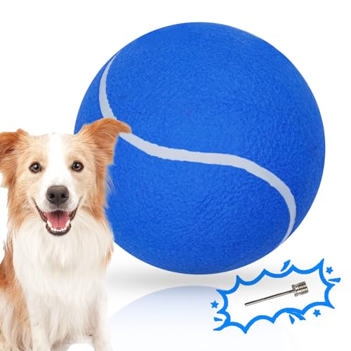 Banfeng Großer Hunde-Tennisball, 24,1 cm, riesiger Doy-Sportball, Spielzeug, Geburtstagsgeschenk, interaktives Hundespielzeug für kleine, mittelgroße und große Hunde (blau) von Banfeng