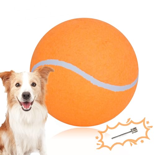 Banfeng Großer Tennisball für Hunde, riesiger Hunde-Tennisball-Spielzeug, großer Sportball, Geschenk für mittelgroße und große Hunde (Orange) von Banfeng