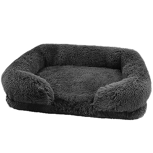 BangDon Rechteckiges, waschbares, abnehmbares Hundebett mit weichem, gemütlichem Plüsch, atmungsaktiv, Katzensofa, Hundebett für kleine, mittelgroße und große Haustiermatte (2XL (120 x 80 x 20 cm), von BangDon