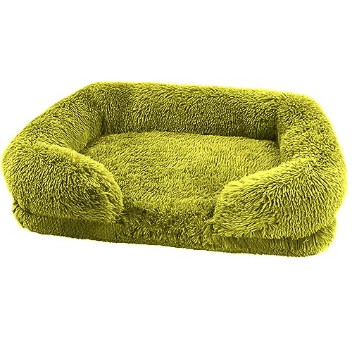 BangDon Rechteckiges, waschbares, abnehmbares Hundebett mit weichem, gemütlichem Plüsch, atmungsaktiv, Katzensofa, Hundebett für kleine, mittelgroße und große Haustiermatte (XL (100 x 60 x 18 cm), von BangDon