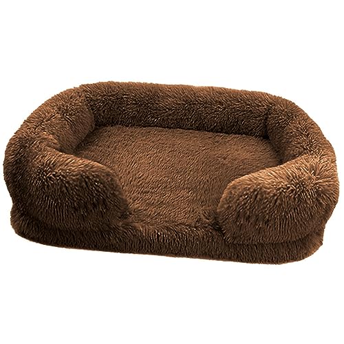 BangDon Rechteckiges, waschbares, abnehmbares Hundebett mit weichem, gemütlichem Plüsch, atmungsaktiv, Katzensofa, Hundebett für kleine, mittelgroße und große Haustiermatte (XL (100 x 60 x 18 cm), von BangDon