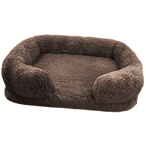 BangDon Rechteckiges waschbares, abnehmbares Hundebett mit weichem, gemütlichem Plüsch, atmungsaktiv, Katzensofa, Hundebett für kleine, mittelgroße und große Haustiermatte (L(75 x 50 x 14 cm), von BangDon