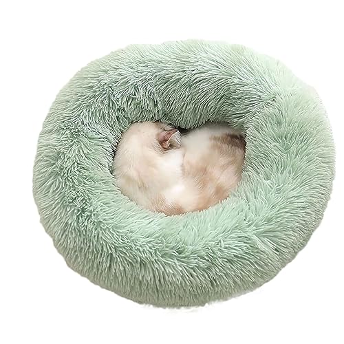 Donut-Hundebett, groß, waschbar, rund, beruhigend, flauschig, weich, Plüsch, Haustier-Kuscheltier für mittelgroße und kleine Hunde, Katzen, Angstlinderung, Zwinger (50 cm, grün) von BangDon