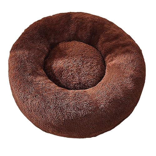 Langes Plüsch-Hundebett, warm, flauschig, Donut-Motiv, Alaska, Golden Retriever, Hundesofa für mittelgroße und große Hunde, 110 cm (4XL 110 cm, braun) von BangDon