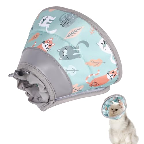 1 x verstellbares Katzenkegel-Halsband, weich nach Operationen, Katzenzapfen, um das Lecken zu stoppen, effektiver Schutz, Katzen-Genesungshalsband, atmungsaktiv, weicher Kegel für kleine Hunde und 1 x verstellbares Katzenkegel-Halsband, weich nach Operationen, Katzenzapfen, um das Lecken zu stoppen, effektiver Schutz, Katzen-Genesungshalsband, atmungsaktiv, weicher Kegel für kleine Hunde und von Bansusu
