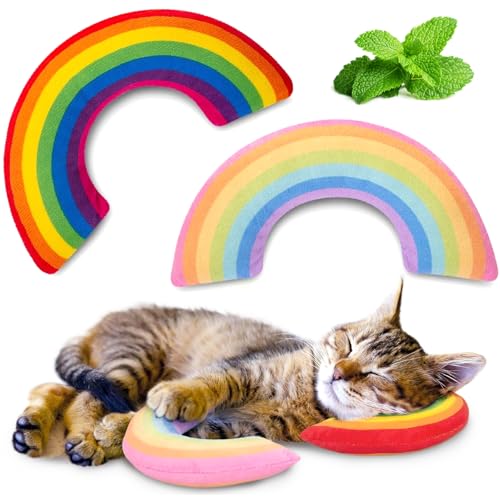 Banziaju 2pcs Catnip Toys, 6,3 süße Regenbogenform -Katzenminenspielzeug für Katzen, weiche leichte interaktiv Banziaju 2pcs Catnip Toys, 6,3 süße Regenbogenform -Katzenminenspielzeug für Katzen, weiche leichte interaktiv von Banziaju