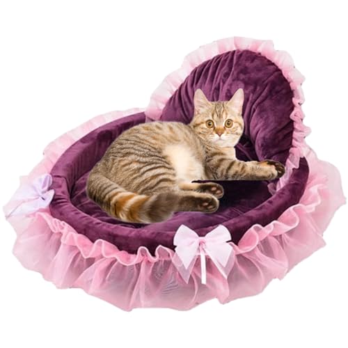 Banziaju Prinzessin Katzenbett Mädchen Hunde Bett weiches Plüsch -Prinzessin Katze Bett süßes Katzenbett mit abnehmbarem Kissen & Spitzenkante Maschine Waschbar alle Jahreszeit Banziaju Prinzessin Katzenbett Mädchen Hunde Bett weiches Plüsch -Prinzessin Katze Bett süßes Katzenbett mit abnehmbarem Kissen & Spitzenkante Maschine Waschbar alle Jahreszeit von Banziaju
