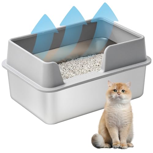 Edelstahl -Katzenstreublätter, Katzenratschachtel mit hoher geschlossener Seite, Abnehmbarer Edelstahl -Schmuckschachtel mit großer Kapazität Waschbarer Katzentoilette, Katzenstreubox 20x14x8 Edelstahl -Katzenstreublätter, Katzenratschachtel mit hoher geschlossener Seite, Abnehmbarer Edelstahl -Schmuckschachtel mit großer Kapazität Waschbarer Katzentoilette, Katzenstreubox 20x14x8 von Banziaju