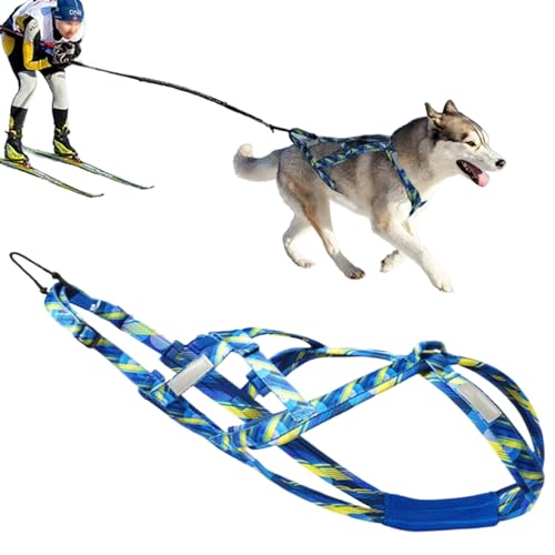 Hundeschlittengurt, bequemer Hund Ziehkabelbaum, Verstellbarer Schlittengurt mit reflektierendem Streifen, atmungsaktives Hundeschlittengurt für mittelgroßen großen Hunden, Schlittenhundkabelbaum Hundeschlittengurt, bequemer Hund Ziehkabelbaum, Verstellbarer Schlittengurt mit reflektierendem Streifen, atmungsaktives Hundeschlittengurt für mittelgroßen großen Hunden, Schlittenhundkabelbaum von Banziaju