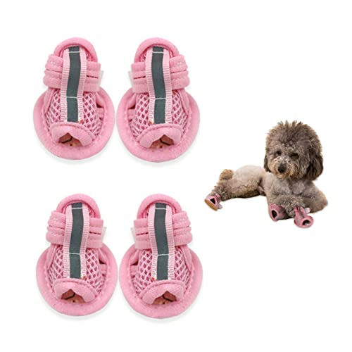 Banziaju Sommersandalen für Hunde, Hundesandalen atmungsaktivem Mesh Sommerhundschuhe Welpenschuhe für heiße Pflasterhundstiefel Pfotenschutz für kleine Hunde, Rose Größe 3 Banziaju Sommersandalen für Hunde, Hundesandalen atmungsaktivem Mesh Sommerhundschuhe Welpenschuhe für heiße Pflasterhundstiefel Pfotenschutz für kleine Hunde, Rose Größe 3 von Banziaju