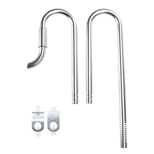 BaoFufc Aquarium Wasserfische für Aquariumfilter Einlauf Abflussrohr Edelstahlwanne Einlauf Abflussrohr, Silber-Style1 von BaoFufc