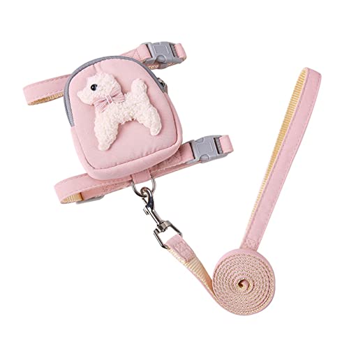 BaoFufc Hundegeschirr Hundeleine und Leine mit verstellbarem Brustgurt Welpenhalsband Outdoor Walking Leine mit niedlicher Snack-Tasche von BaoFufc