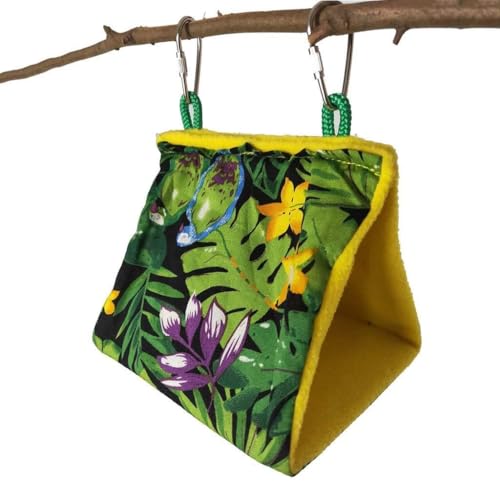 BaoFufc Papagei Kuschelhütte, warmes Nest, Plüsch-Hängematte, Zelt, kleines Haustier-Unterschlupfbett mit 2 Metallhaken für Sittiche, Mini-Aras, Rennmaus, Vogelhängematte für Conures von BaoFufc