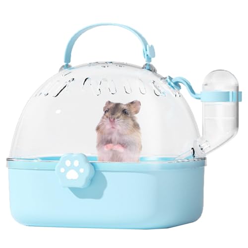 BaoFufc Transportkäfig für Haustiere, tragbarer Käfig für Hamster, Vögel, Transportkäfig, Ausgehend, Outdoor, Reisen, Haustier-Hamsterkäfig mit Wasserflasche, Hamsterkäfig, groß, transparent, von BaoFufc