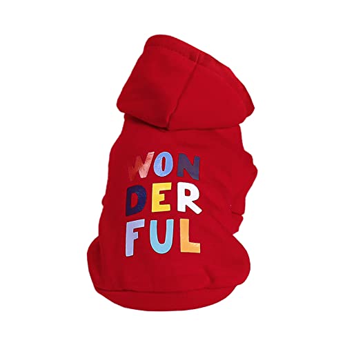 Hunde-Kapuzenpullover für Haustiere, Frühlingsjacken, wunderbarer Buchstabendruck, niedlicher Mantel für Welpen, Shih Tzu, 5 Größen, Katzen-Outfits nur für Katzen, Jungen, Mädchen, weibliche von BaoFufc