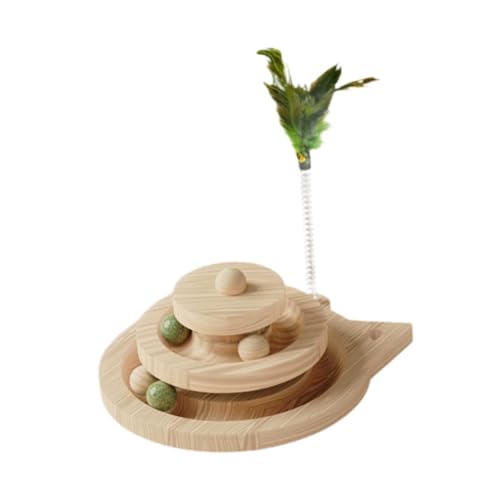 Baoblaze 2-lagiges Katzenball-Bahnspielzeug aus Holz, Übungsspiel, kreativ mit Feder, mit Ball, Feder, Katzenspielzeug, Rotationsspielzeug, Katzen, Haustier Baoblaze 2-lagiges Katzenball-Bahnspielzeug aus Holz, Übungsspiel, kreativ mit Feder, mit Ball, Feder, Katzenspielzeug, Rotationsspielzeug, Katzen, Haustier von Baoblaze