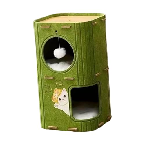 Baoblaze 2-stöckiges Katzenbett, Höhle, Katzenhaus, Hütte, Kratzfest, geschlossenes Bett, abgedeckter Tunnel, Eigentumswohnung für mehrere Katzen, Katzen im, GrÜn Baoblaze 2-stöckiges Katzenbett, Höhle, Katzenhaus, Hütte, Kratzfest, geschlossenes Bett, abgedeckter Tunnel, Eigentumswohnung für mehrere Katzen, Katzen im, GrÜn von Baoblaze