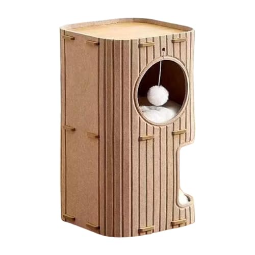 Baoblaze 2-stöckiges Katzenbett, Höhle, Katzenhaus, Hütte, Kratzfest, geschlossenes Bett, abgedeckter Tunnel, Eigentumswohnung für mehrere Katzen, Katzen im, Kamel von Baoblaze