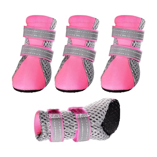 Baoblaze 4 Stück atmungsaktive weiche Mesh-Schuhe, Hundestiefel mit Riemen, waschbare, Bequeme Hundeschuhe, Hunde-Wanderstiefel, m von Baoblaze