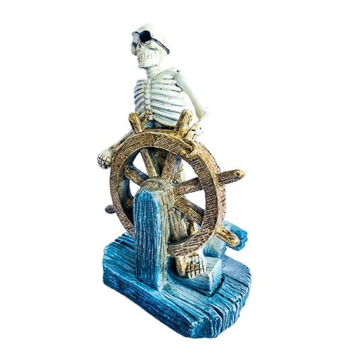 Baoblaze Aquarium-Aquarium-Ornament, versunkenes Schiff, Dekoration, Aquarium-Dekoration, Schiffswrack-Dekoration, Aquarium-Dekoration, Skelett am Steuer Baoblaze Aquarium-Aquarium-Ornament, versunkenes Schiff, Dekoration, Aquarium-Dekoration, Schiffswrack-Dekoration, Aquarium-Dekoration, Skelett am Steuer von Baoblaze