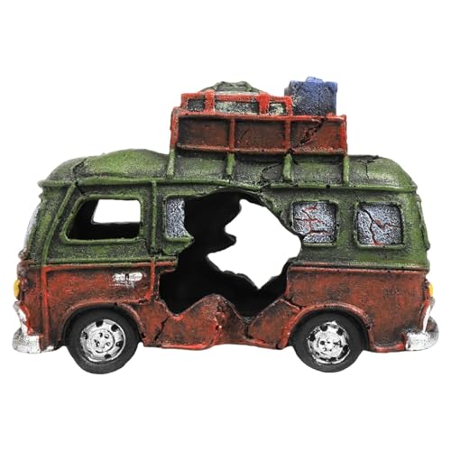 Baoblaze Aquarium -Ornament Fischtank Dekoration Hideaway Favours Figurine vielseitige Mikrolandschaftsharz Versteck versunkener Busdekoration von Baoblaze
