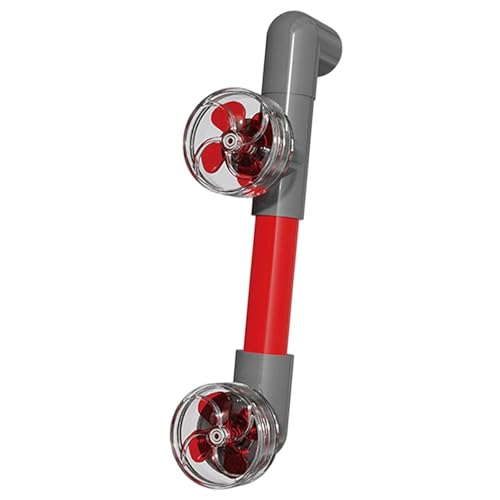 Baoblaze Aquarium -Wasserauslassventilator mit Rohrbeschlägen, rotierend, Roter Fan, 25 Mm von Baoblaze