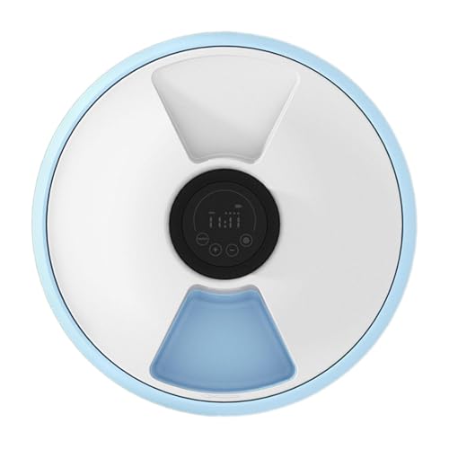 Baoblaze Automatischer Katzenfutterspender, Katzenfutterspender, Tierbedarf, Futter- und Wasserzufuhr, zeitgesteuerter automatischer Futterspender für Hunde, Blau von Baoblaze