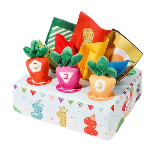 Baoblaze Baby-Taschentuchbox, Karottenmatte, multifunktional, frühpädagogisches Spielzeug, interaktives Spielzeug, Karotten-Plüschspielzeug für Kleinkinder mit, Freizeitpark von Baoblaze