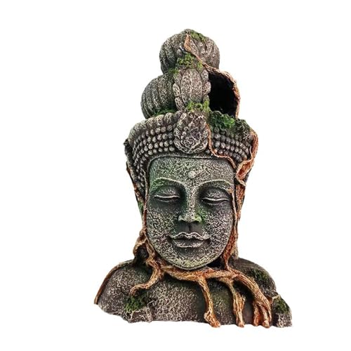 Baoblaze Buddha-Kopf-Statue, Aquarium-Dekoration, Aquarium-Ornament, kompakt, vielseitig, Garten-Bonsai-Dekor, Fischversteck, Versteck, Spiel, Rasse von Baoblaze