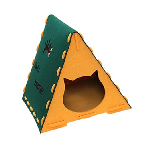 Baoblaze Cat House Kitten Shelter House Katzenmöbel (einfach) Kratzer Privatsphäre Katzenbett Cat Bett Condo 43cmx40cmx40cm, Dunkelgrün von Baoblaze