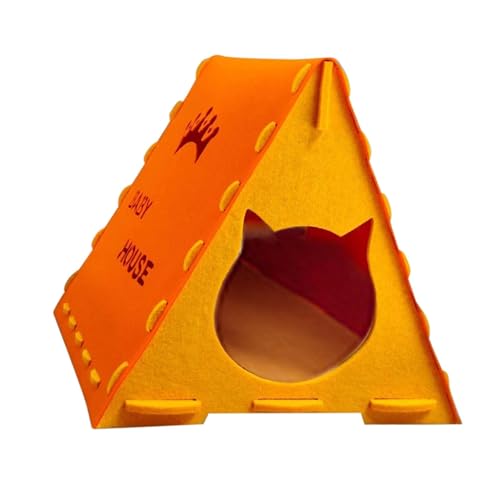 Baoblaze Cat House Kitten Shelter House Katzenmöbel (einfach) Kratzer Privatsphäre Katzenbett Cat Bett Condo 43cmx40cmx40cm, Orange von Baoblaze