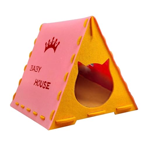 Baoblaze Cat House Kitten Shelter House Katzenmöbel (einfach) Kratzer Privatsphäre Katzenbett Cat Bett Condo 43cmx40cmx40cm, Rosa von Baoblaze