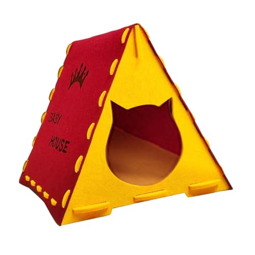 Baoblaze Cat House Kitten Shelter House Katzenmöbel (einfach) Kratzer Privatsphäre Katzenbett Cat Bett Condo 43cmx40cmx40cm, Rot von Baoblaze