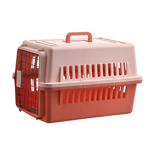 Baoblaze Dog Travel Kennel Pet Supplies Animal Carrier Hard Sided Pet Carrier für Katzen im Freien, Orange von Baoblaze