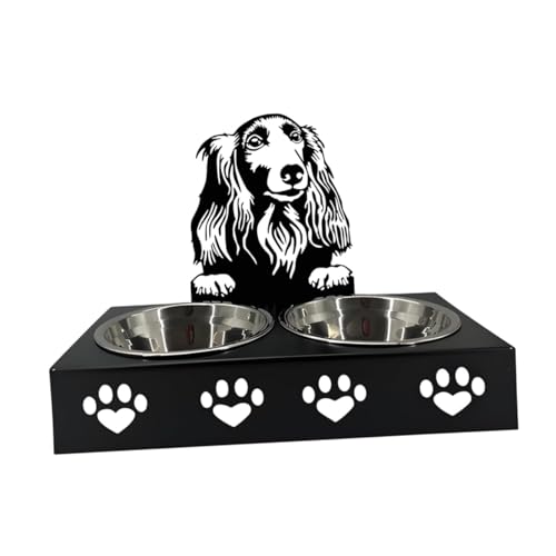 Baoblaze Doppelwasser- und Lebensmittelschüssel süße Haustier Feeder Schüssel Hundeschale Erhöhte Welpe -Feeder Non Slip Katzen Fütterungsschale für Katzen, B von Baoblaze