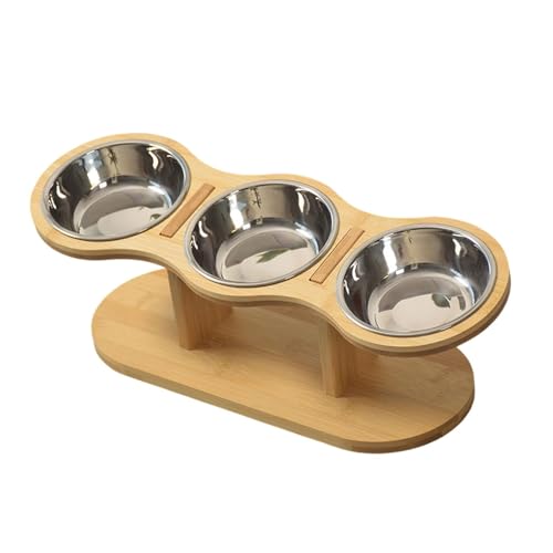 Baoblaze Erhöhte Futternäpfe für Haustiere, tragbare Katzennäpfe mit Ständer, erhöhter Katzenfutternapf für Welpen, kleine und mittelgroße Hunde und Kätzchen, Silberne Schale von Baoblaze