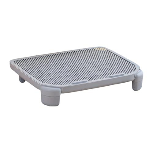 Baoblaze Erhöhte Katzentoilettenrampe mit Filterfunktion, Katzenstreu-Auffangmatte für Badezimmer, Grau von Baoblaze