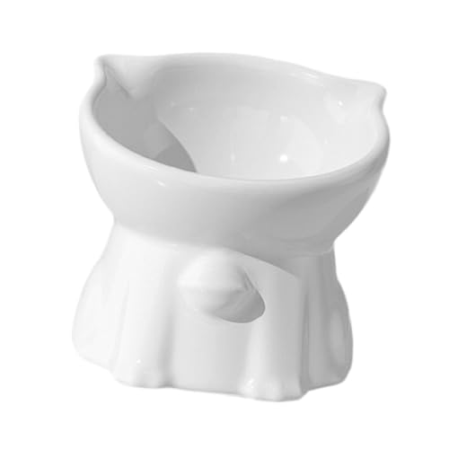 Baoblaze Erhöhter Katzennapf, Hundenäpfe, Futter- und Wassernapf, Katzenfutternäpfe, minimalistischer, Rutschfester Futternapf, erhöhter Katzennapf für, Weiß von Baoblaze