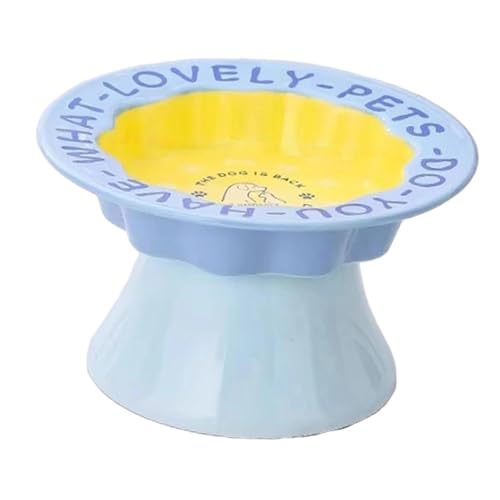 Baoblaze Erhöhter Katzennapf, Katzenfutter- und Wassernapf, modern, leicht zu reinigen, für den Innenbereich, niedlicher -Futterbehälter, Futterspender, Blau von Baoblaze