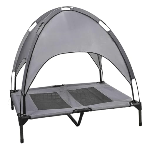 Baoblaze Erhöhtes Bett mit Baldachin, Haustierbett, atmungsaktiv, waschbar, abnehmbar, erhöhtes Hundebett für den Außenbereich, für drinnen und draußen, GRAU Baoblaze Erhöhtes Bett mit Baldachin, Haustierbett, atmungsaktiv, waschbar, abnehmbar, erhöhtes Hundebett für den Außenbereich, für drinnen und draußen, GRAU von Baoblaze